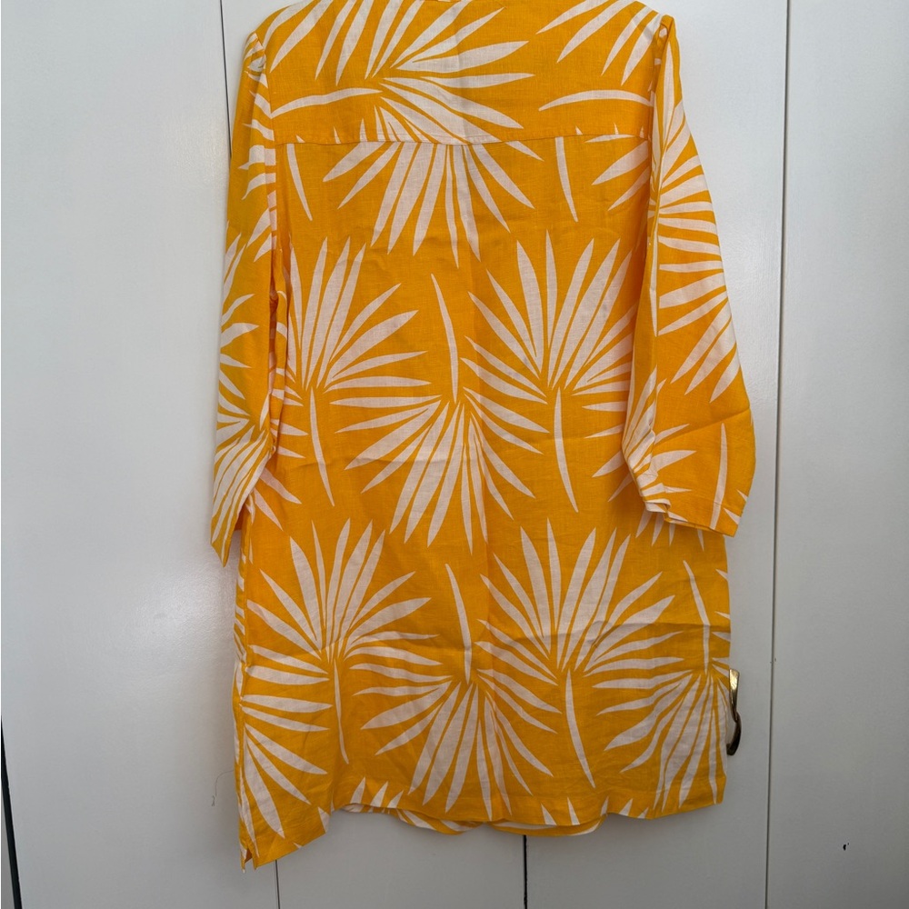 NWOT Boden Yellow Palm Print Linen Dress - Picture 6 of 6